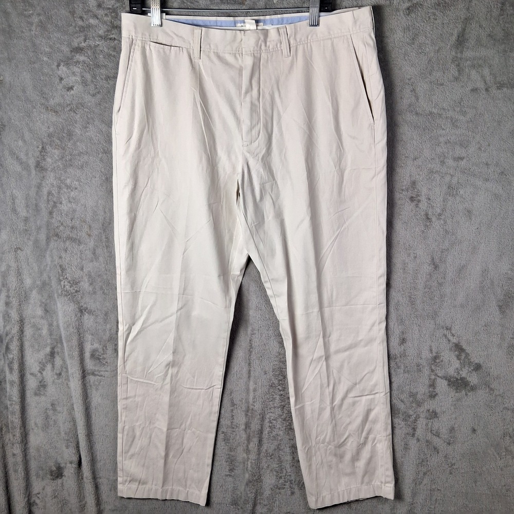 J Crew Men's 34x30 Summer Weight Chino Classic Fit Pants Khaki Flat Front